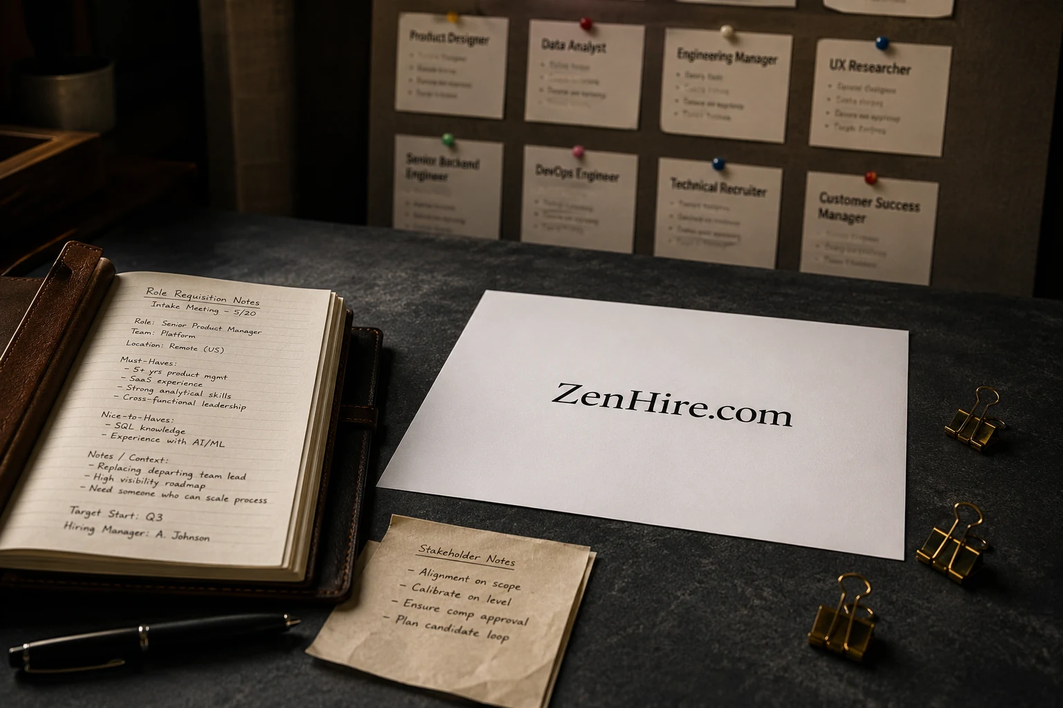 ZenHire.com requisition operations notes after intake